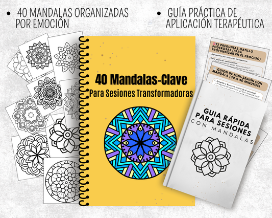 Kit MandalaTerapia: 40 Mandalas-Clave para Sesiones Transformadoras